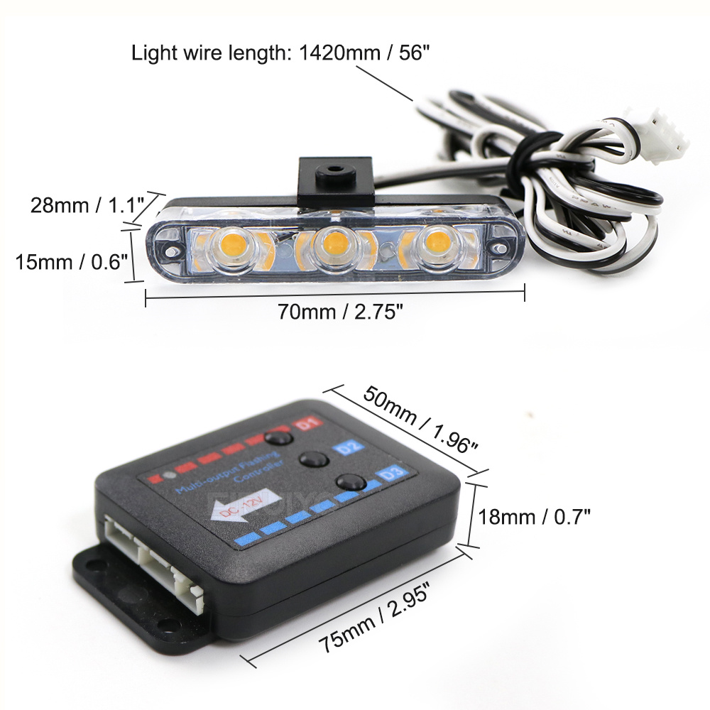 4x 3 LED Grill Auto LED Strobo - Sos Light Strobe recensie en prijs